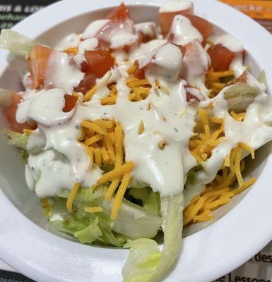 House salad with homemade buttermilk ranch
