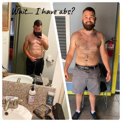 Weight loss transformation.