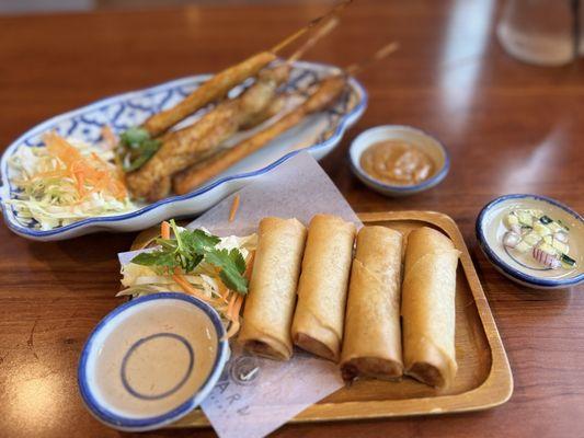 Satay Chicken and Fresh Spring Roll