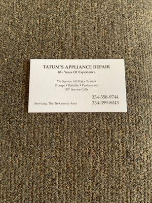 Tatum’s Appliance Repair