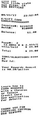 Incorrect price charged for gas