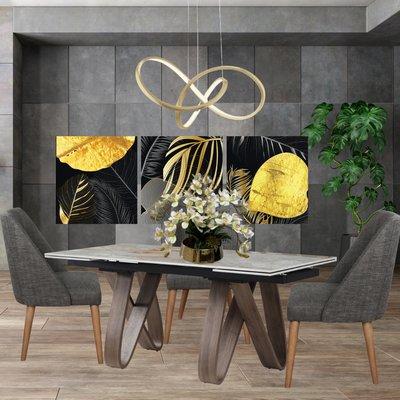 Extravaganza Collection
Table with marble top is high in contrast with streaks of brow and beige running throughout.