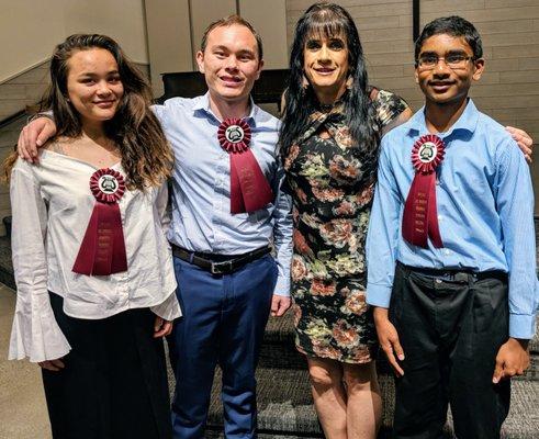 Ms. Julie Neal and her MTAC Orange County North Branch Honors students, Honors Recital, April 7, 2018.