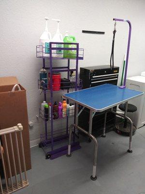 My station inside Country Dog Grooming