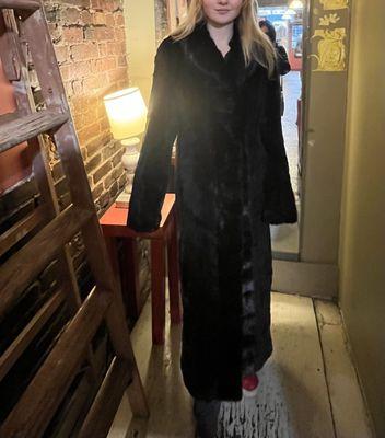 Beautiful black fur coat