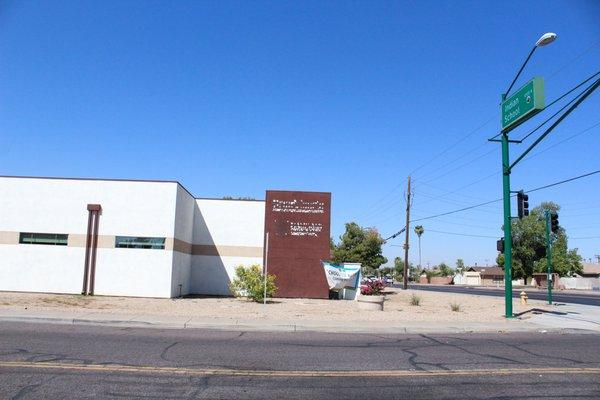 On the south west corner of 63rd Avenue and Indian School Road.