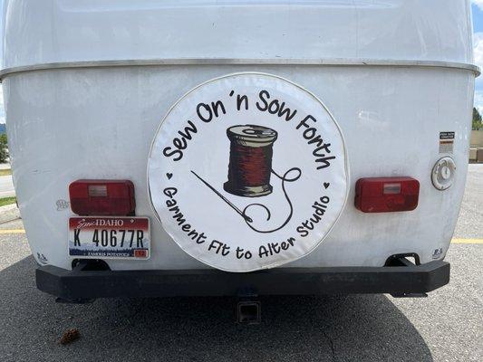 Logo Tire Wheel Cover Mobile custom Fit & Sew and "Sewing Only" Route Services