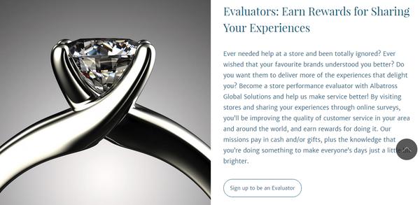 Register to Become a Luxury Store Evaluator -http://register.albatrossonline.com/signup
