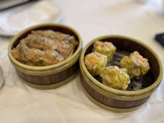 Bean curd roll and shumai