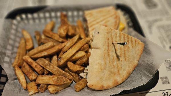Chicken bacon ranch sandwich with fries