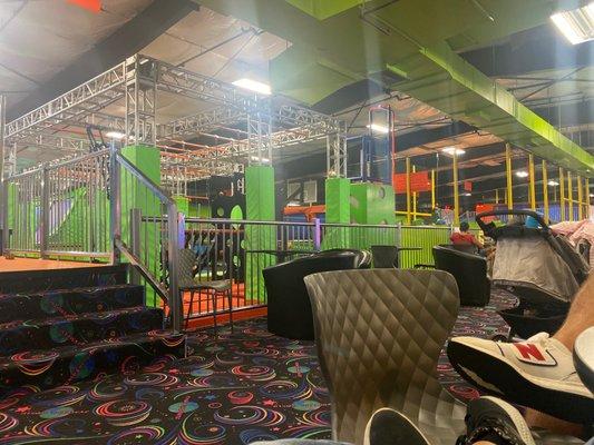 This is the ninja warrior course, broken things on the course and pretty dangerous for kids.