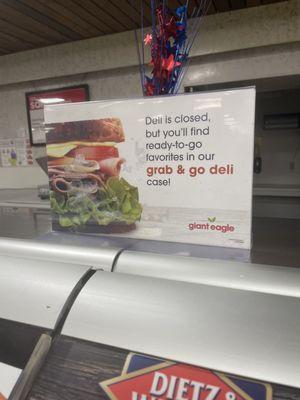 I'm becoming more than frustrated with the deli department. No one is ever behind the counter. Poor selection in grab and go.