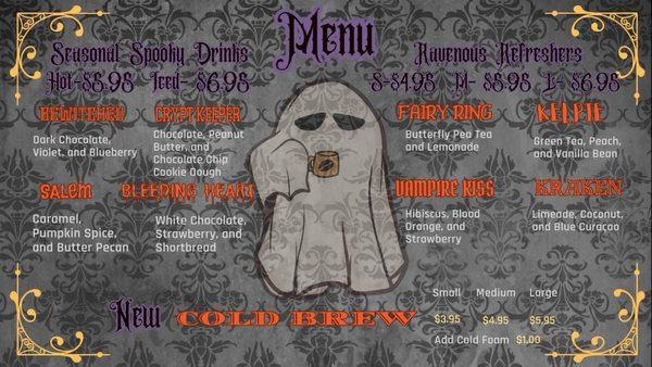 Cold brew menu