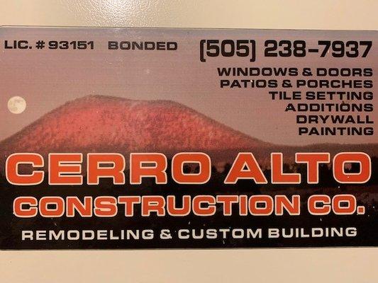 Cerro Alto Construction