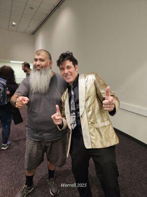 The hubby with Elivs impersonator