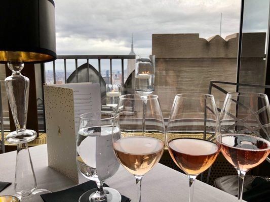 Rose champagne flight