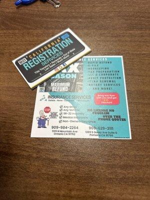 Contact info and services they offer