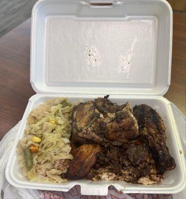 Jerk chicken lunch plate