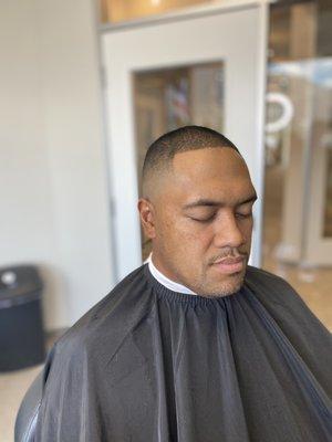 #2 on top, mid skin fade.