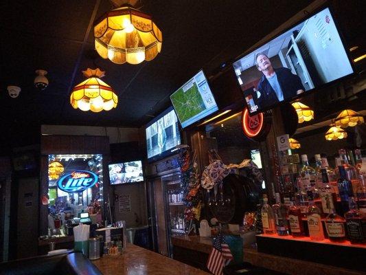 Bar, liquor, beer, TV's, fridge