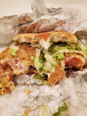 The chicken sandwich is absolutely uncooked. Completely raw throughout, completely cold. Can't believe this poor level of quality.