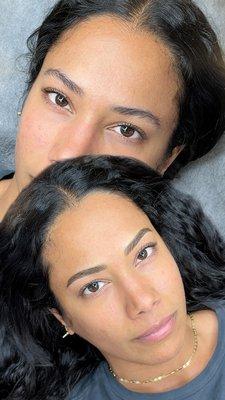 Before and after nano brows