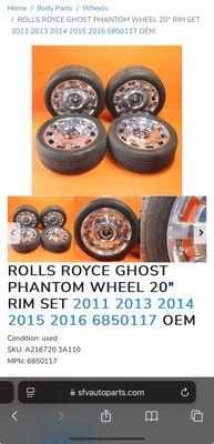 The rims with tires I purchased beginning with Alan