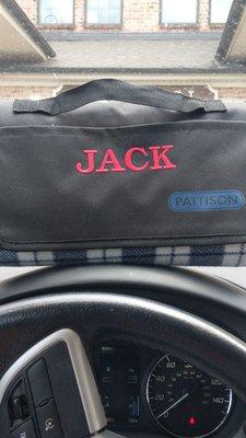 Adding embroidery name to a picnic blanket makes it extra special