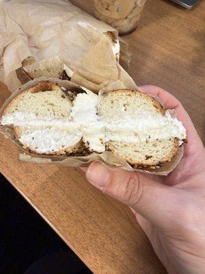 Everything bagel with tofu cream cheese