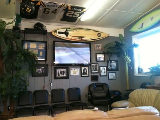 View from the chair you get your hair cut in. We support our local high school in sports and the younger ones in their sports!