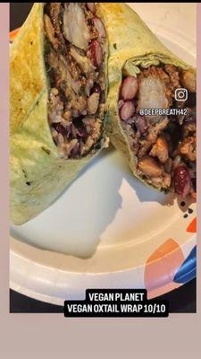 Vegan oxtail wrap so full of flavor made with jackfruit great taste flavor packed