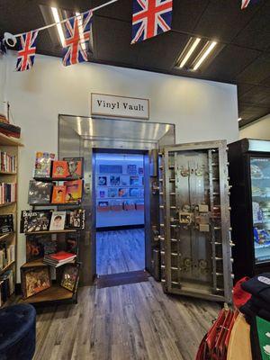 Vinyl vault. Such a clever use of the space. (Yes, they do have the beatles)