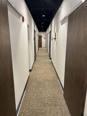 Hallways to suites in the building