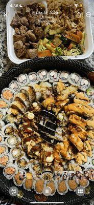 J sushi platter & hibachi steak