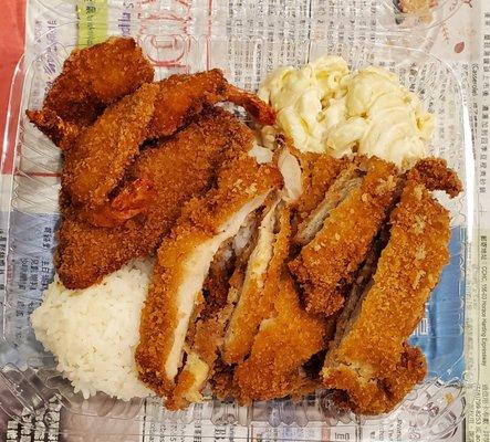 Chicken Katsu and Deep Fried Fish Regular Combo Plate