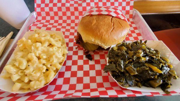 Riblet Lunch Special, Mac and Collards