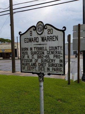 Edward Warren Historical Marker, Columbia