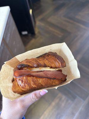 Burnt breakfast sandwich