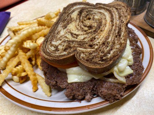 Patty melt and fries