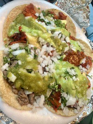 3 Al Pastor Tacos and 1 Asada Taco