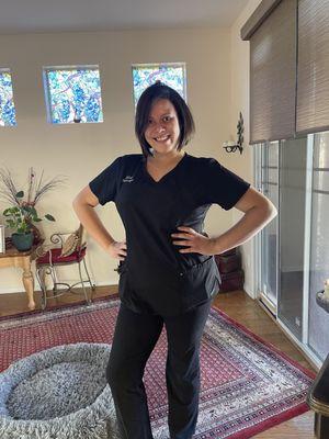 Betty looking happy at her job!