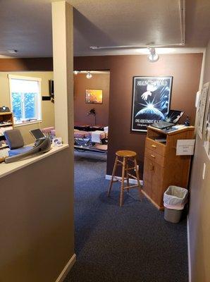 Entrance to the adjusting area