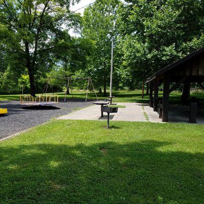 playground and shelter with grills