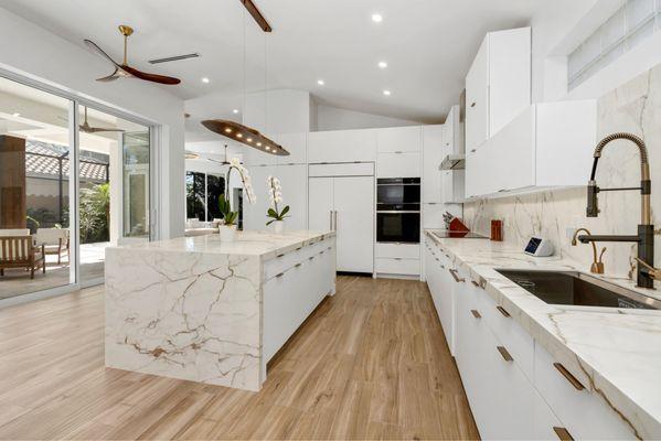 Porcelain Countertop and Amish Cabinets by Abbot Hill Cabinetry Naples Florida