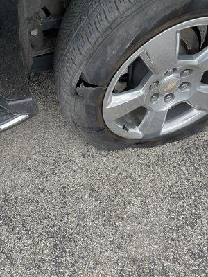 Blown tire