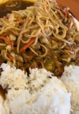 Chicken teriyaki with white rice also it was okay