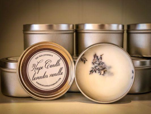 The Hope Candle...proceeds go to The Teal Journey Ovarian Cancer Foundation here on the Central Coast