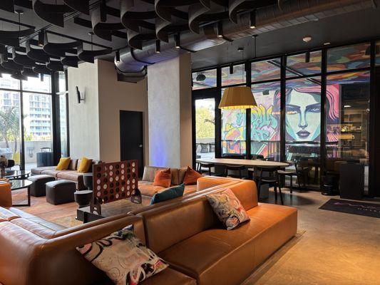 2nd floor main lobby with outdoor terrace