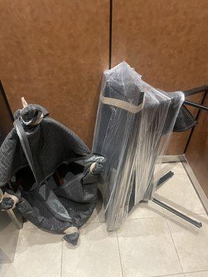 Desk and chair wrapped