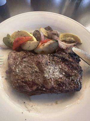 NY strip 10oz with vegetable medleys